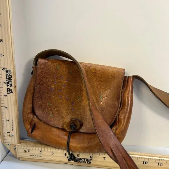 Lagerfeld Brown Leather Toiletry Bag Men's Travel Dopp Kit Zip Pouch Vintage - Picture 4 of 7